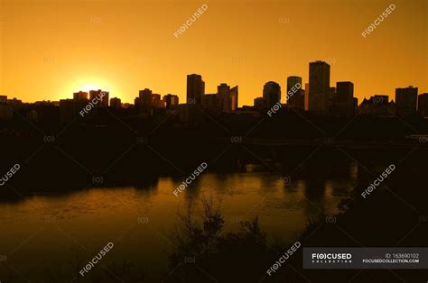 Edmonton Skyline At Night — contemporary, tall - Stock Photo | #163690102