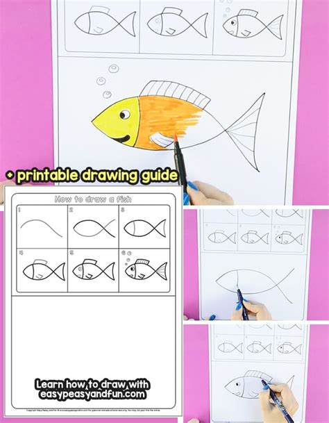 Easy Simple Fish Drawing For Kids : Very easy tutorial for kids!