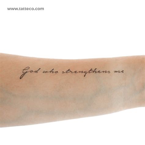 God Who Strengthens Me Temporary Tattoo - Set of 3 – Tatteco