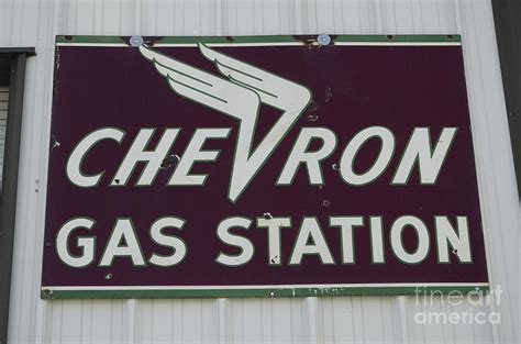 Vintage Sign For Chevron Gas Stations Photograph by Bob Christopher ...