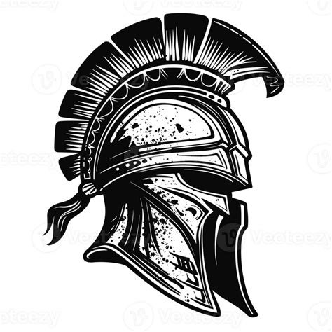 Spartan Helmet Silhouette - Generative Ai 26912824 PNG