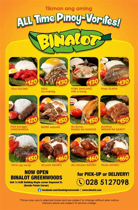 BINALOT MENU PHILIPPINES & UPDATED PRICES 2024