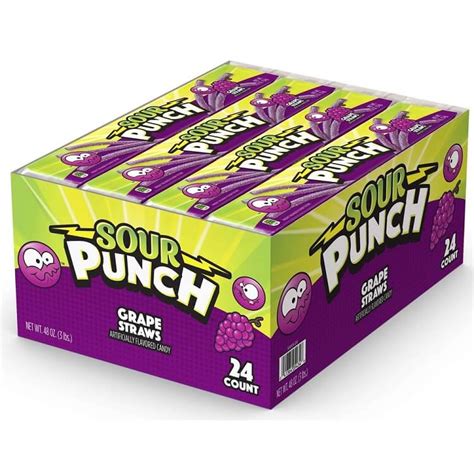 Sour Punch Grape Straws | Sour Candy | SweetServices.com Online Bulk Candy Store