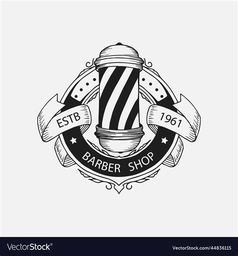 Barbershop logo design logotype for Royalty Free Vector