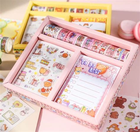 Cute Journals Notebooks | Kawaii Candy Washi Tapes Stickers and Journaling Gift Set | Cute ...