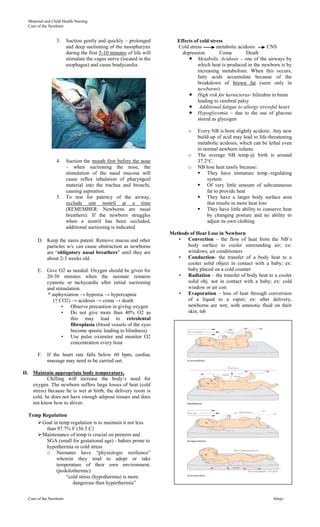 Care of the Newborn Handouts | PDF