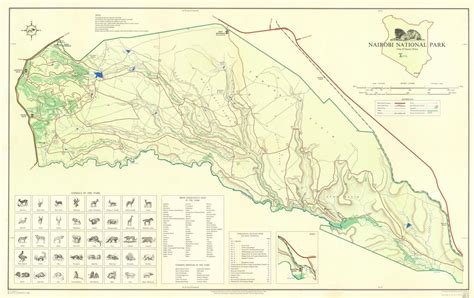 Old Map of Nairobi National Park Kenya 1966 Fine - Etsy