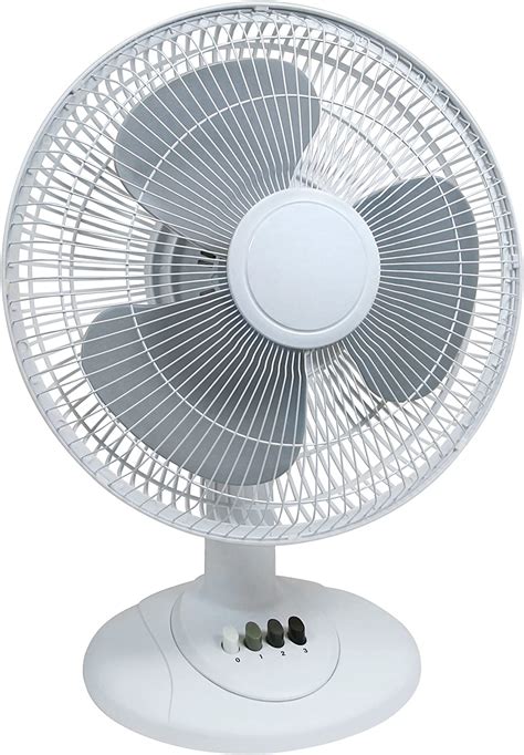 Cool Works 12″ 3-Speed Desk Fan, White | Global Electronics and ...