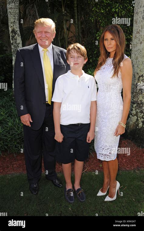 PALM BEACH FL - JANUARY 04: Donald Trump, Melania Trump and Barron Trump attend The Trump ...