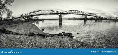 Maria Valeria Bridge from Esztergom To Sturovo, Colorless Stock Photo ...