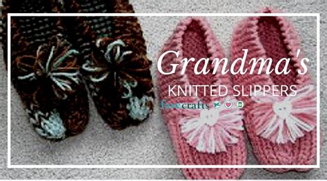 How to Knit Grandma's Knitted Slippers: Free Knitting Pattern ...