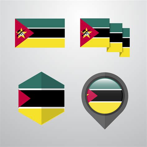 Mozambique flag design set vector 14211073 Vector Art at Vecteezy