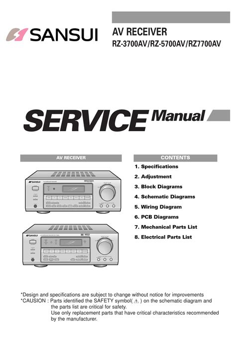 SANSUI RZ-3700AV SERVICE MANUAL Pdf Download | ManualsLib