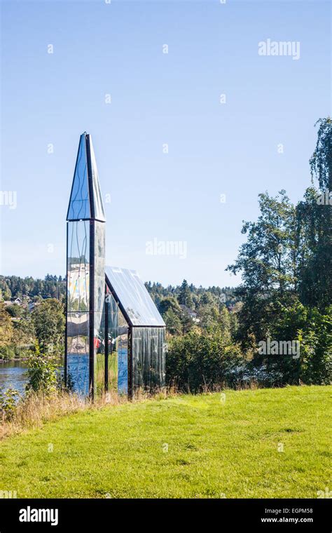 Kongsberg mirror church Stock Photo - Alamy