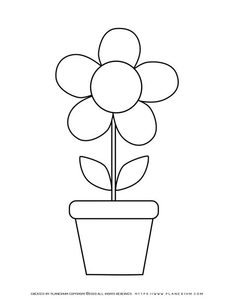 Spring - Coloring page - Flower in a Pot | Planerium