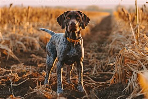 German shorthaired pointer. Hunting dog in the field. 25414490 Stock ...