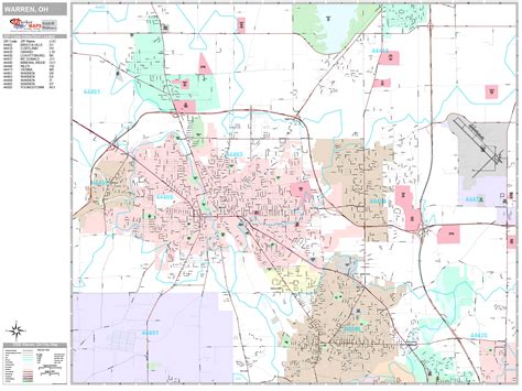 Warren Ohio Wall Map (Premium Style) by MarketMAPS