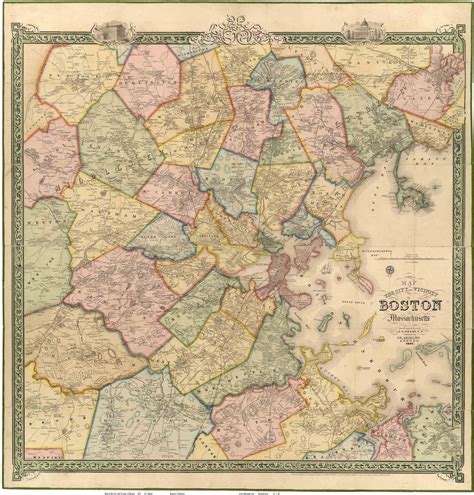 Reprint Map of Boston County, VT 1852