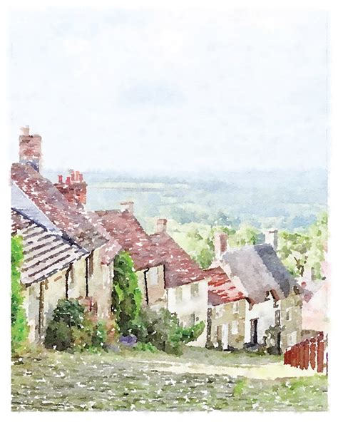 English Countryside Village Painting Watercolor Wall Art | Etsy