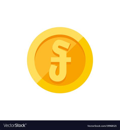 Cambodian riel currency symbol on gold coin flat Vector Image