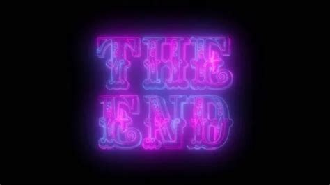 The end neon sign fluorescent light glow... | Stock Video | Pond5