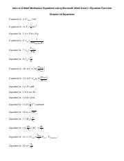 Orbital Mechanics W7 Chapter 14 Equations.docx - Intro to Orbital Mechanics Equations using ...