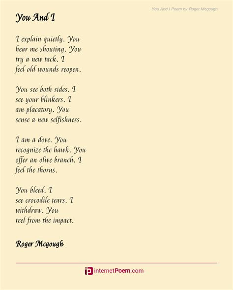 You And I Poem by Roger Mcgough