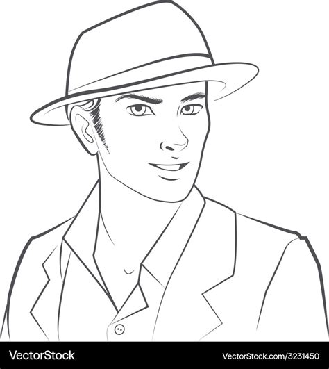 Man Wearing Hat Royalty Free Vector Image - VectorStock