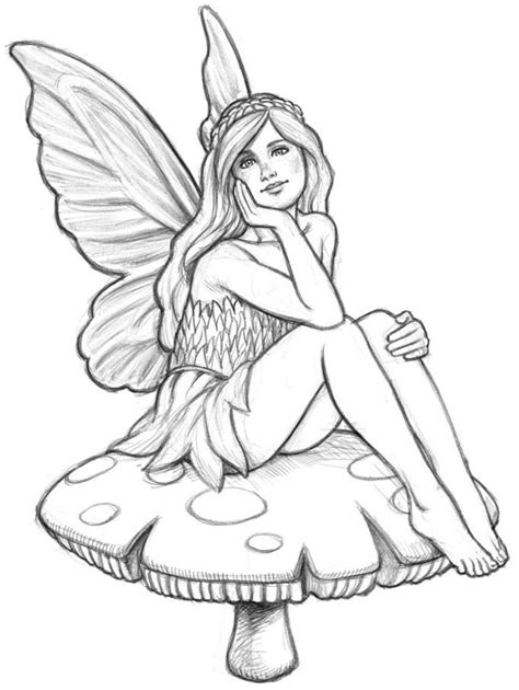 Pencil Drawings of Fairies | Simple Pencil Sketches Of Fairies | Drawing and Coloring for Kids ...