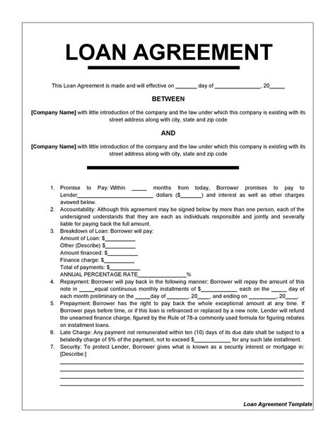 40+ Free Loan Agreement Templates [Word & PDF] - Template Lab