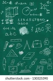 Math Symbols On School Board Stock Illustration 130325390 | Shutterstock
