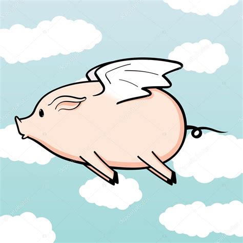 Flying Pig Cartoon