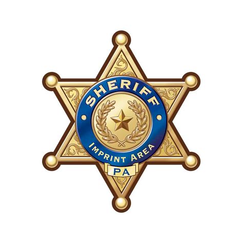 Custom Gold 6-Point Sheriff Sticker Badge