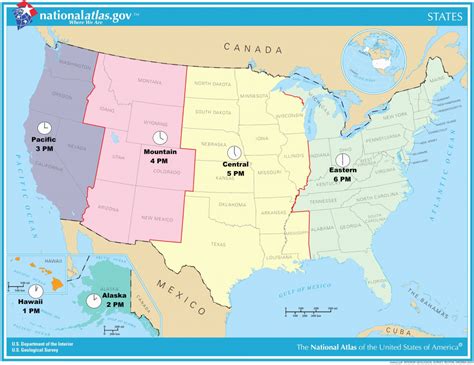 Map Of The United States Time Zones Printable