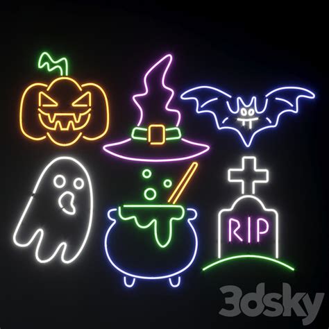 Halloween neon set - Technical lighting - 3D model