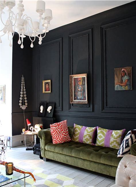 28 Black Wall Paint Ideas | Black living room, Living room designs, Eclectic decor inspiration