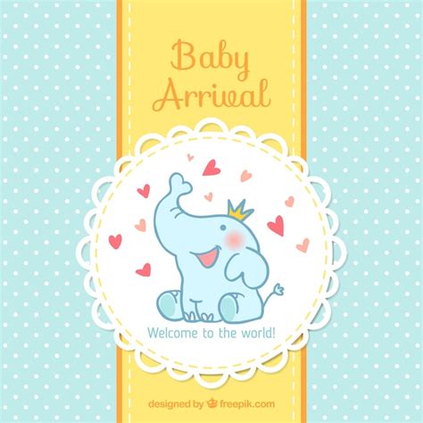 Baby arrival card Vector | Free Download