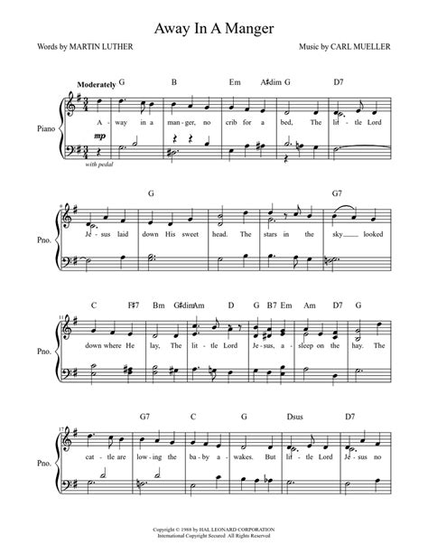 Away In A Manger Sheet music for Piano (Solo) | Musescore.com