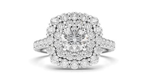 Double Halo Diamond Engagement Ring | Call Diamondport Today!