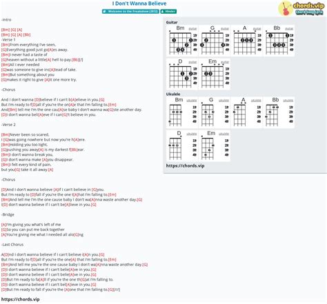 Chord: I Don't Wanna Believe - tab, song lyric, sheet, guitar, ukulele ...