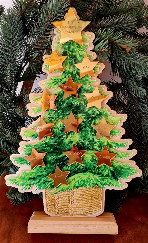 Printed Acrylic Christmas Tree Table Decoration | Sweetheart Creative