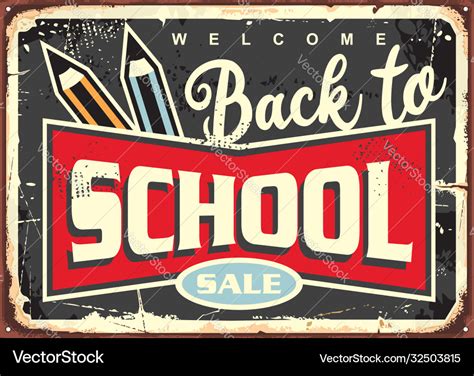 Back to school vintage sign design Royalty Free Vector Image