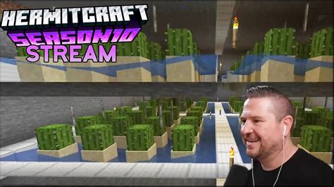 Building a MEGA Cactus Farm w/ Skizzleman! - Hermitcraft S10 Stream - YouTube