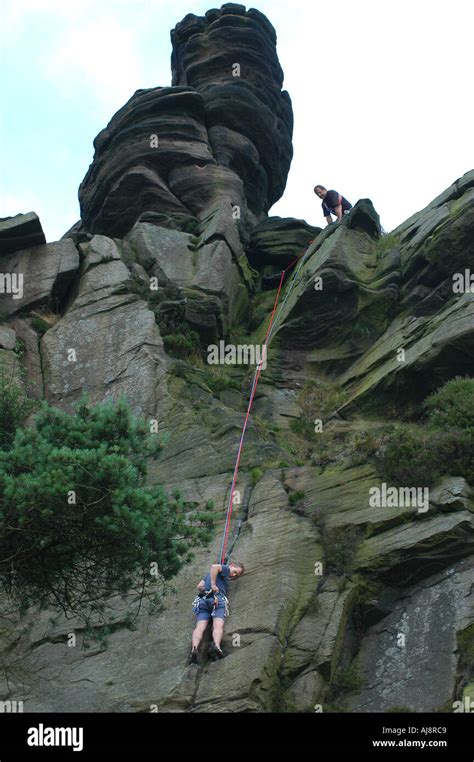 Roaches Climber Staffordshire Moorlands Stock Photo - Alamy