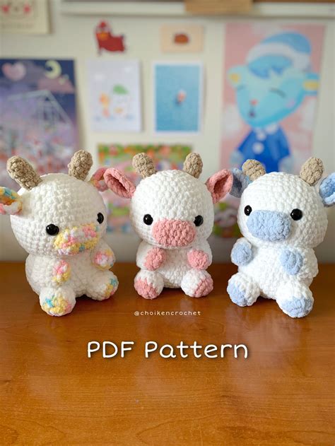 AMIGURUMI PATTERN/ Tutorial (English) Amigurumi Cow Egg Shaped Animal ...