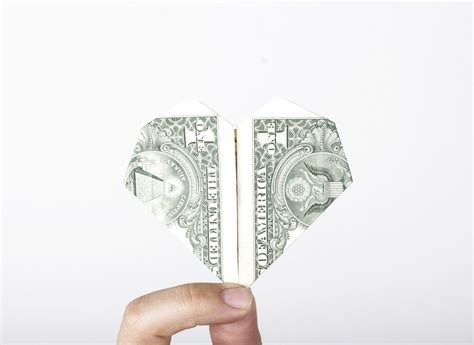 Money Origami Heart Instructions