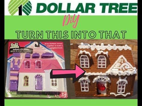 Dollar Tree DiY Gingerbread doll house makeover Christmas Holiday craft ...