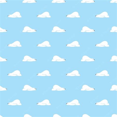 Premium Vector | Bear seamless pattern polar bear sleeping