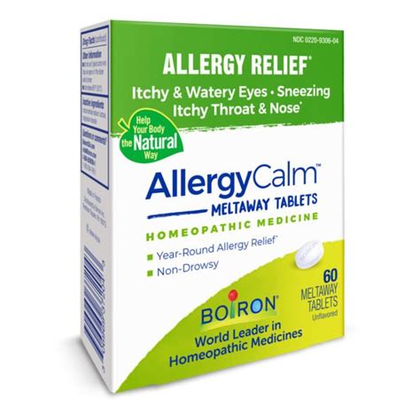 Boiron AllergyCalm™, allergy relief, 60 tabs | Purple Dragon Co-Op