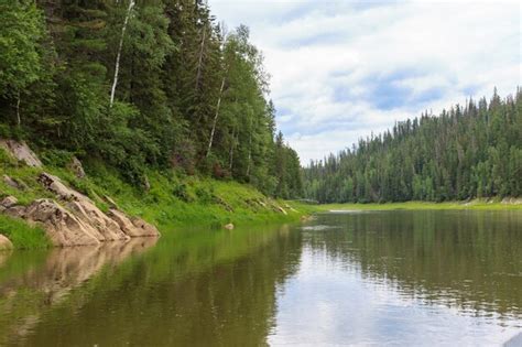 Premium Photo | A small tributaries of the yenisei river. krasnoyarsk region, russia